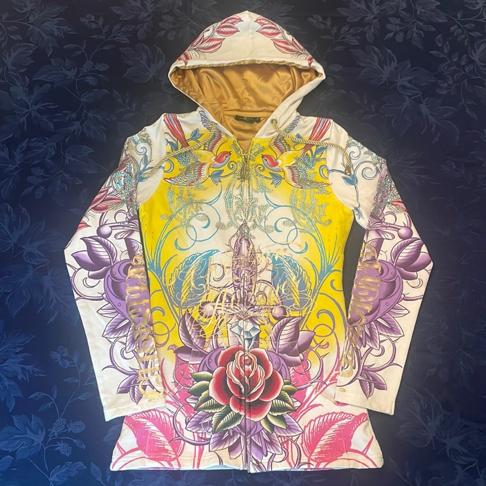 “For Ever” 👑 Christian Audigier hoodie sweatshirt S